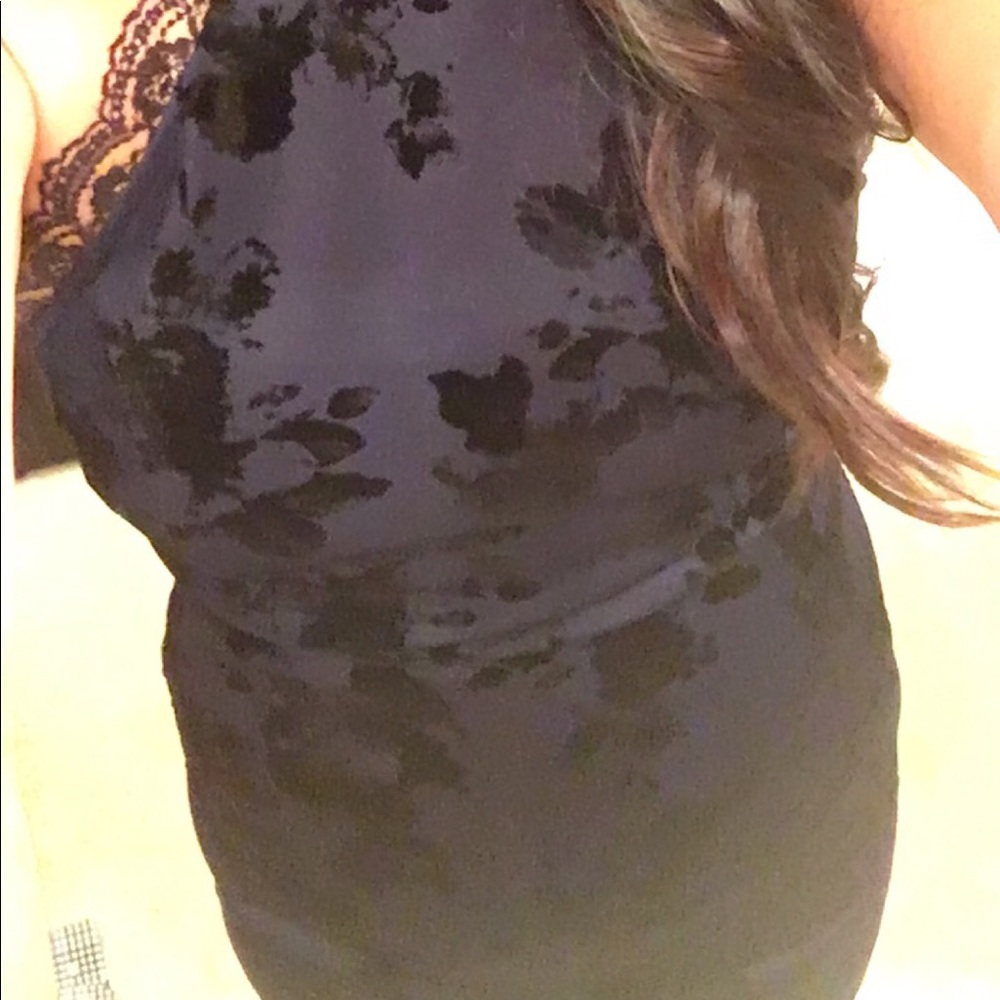 Blue and black Floral Dress